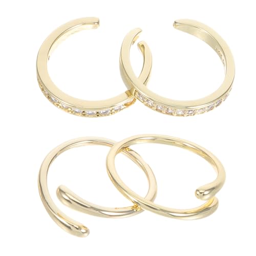 SOIMISS 4 Stück offener Knöchelring Füße Ring für Frauen Frauenzehenringe Manschettenringe öffnen Manschettenzehenringe Zehenringe aus Metall süße Zehenringe vergoldetes Kupfer Golden von SOIMISS