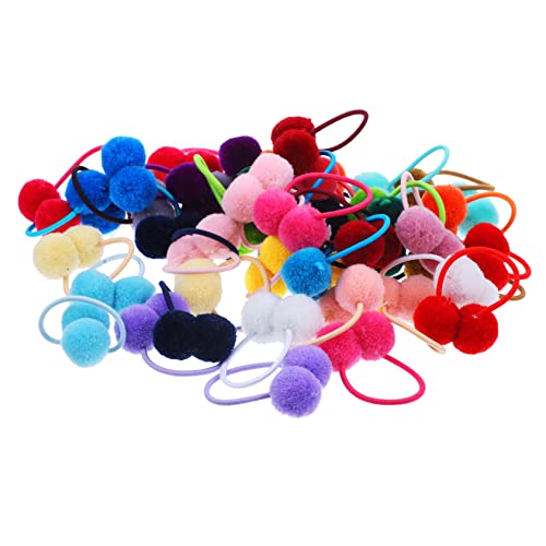 SOIMISS 48stücke Elastische Haar Krawatten Mit Bommeln Für Junge Mädchen Und Mädchen Flauschige Ball Pferdeschwanz Halter in Leuchtenden Farben Sanft Zu Haar Und Langlebig von SOIMISS