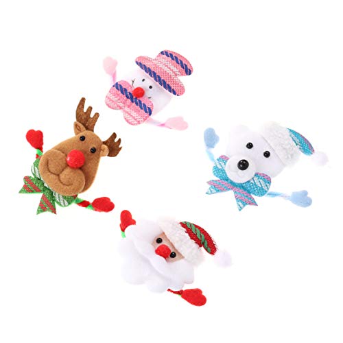 SOIMISS 4Pcs Weihnachten Glitter Abzeichen Pin Schneemann Santa Bär Blinkt LED Brosche Pin Glühende Broschen Pins Schmuck Kinder Party Gunst für Frauen Mädchen Shirt Rucksack von SOIMISS