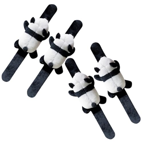 SOIMISS 4Stücke Cartoon Panda Plüsch Slap Armbänder Niedliche Handgelenkband für Sanftes Material Leicht zu Tragen für Partys und von SOIMISS