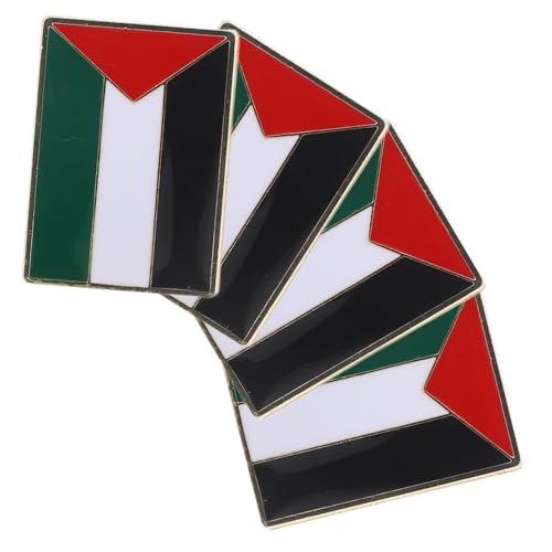 SOIMISS 4Stücke Palästina Flaggen Anstecknadeln Robuste Metallbroschen Stilvolles Accessoire für Kleidung Anzüge Patriotische Anlässe Perfektes für Flaggenliebhaber von SOIMISS