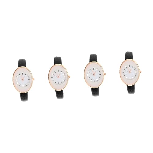 SOIMISS 4stücke Damen Armbanduhr Mit Verstellbarem Lederarmband Elegante Quarzuhr Für Freizeit Und Büro Stilvolle Modische Uhr Für Frauen Perfektes Für Freunde Und Anlässe von SOIMISS