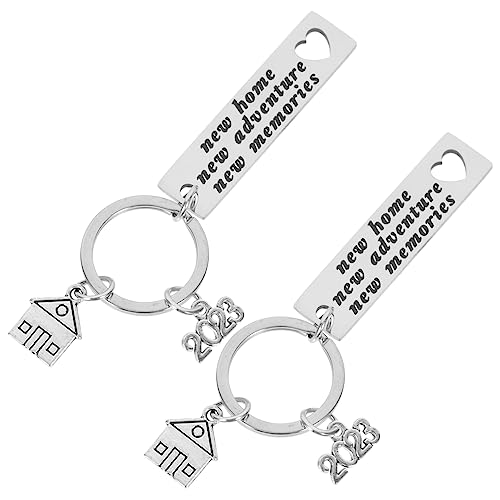 SOIMISS 4stücke Edelstahl Schlüsselanhänger Praktische Schlüsselringe Für Einzug Und Neue Abenteuer Einweihungsgeschenk Für Hausbesitzer Langlebig Und Stilvoll Für Taschen Und von SOIMISS