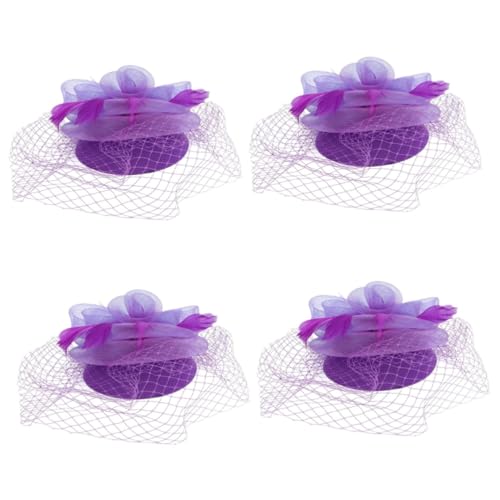 SOIMISS 4stücke Hochzeitsfascinator Haarschmuck Für Frauen Elastischer Kopfschmuck Für Teepartys Bankette Und Hochzeiten Mit Hochwertigen Materialien Und Stilvollem Design von SOIMISS