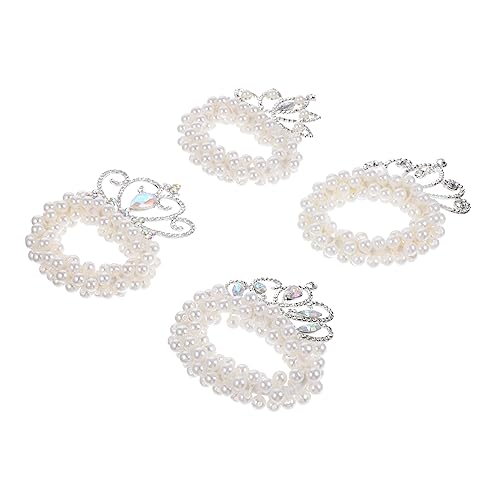SOIMISS 4stücke Perlen Haarringe Krone Haarspangen Elastische Pferdeschwanzhalter Frauen Haar Accessoires von SOIMISS