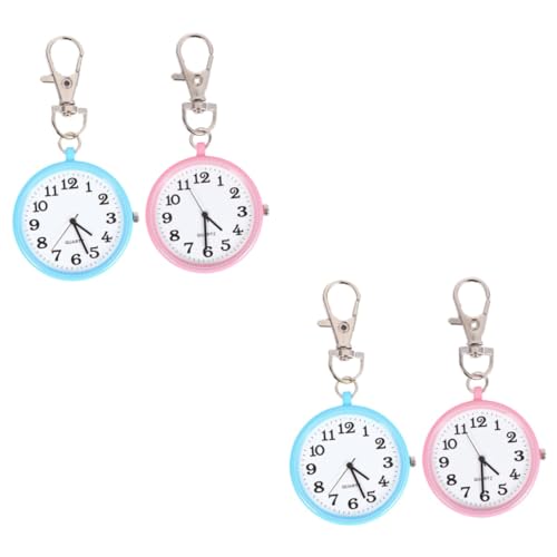 SOIMISS 4stücke Schlüsselanhänger Uhr Für Und Ärzte Praktische Mini Quarz-hängeluhr Und Blau Für Einsatz Im Festen von SOIMISS