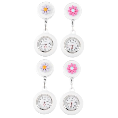SOIMISS 4stücke Taschen-Uhren Für Niedliche Cartoon Daisy Design Langlebig Und Praktisch Für Pflegealltag Rosarot von SOIMISS