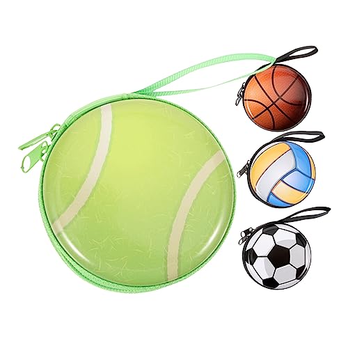 SOIMISS 4stücke Teiliges Mädchen-münzbeutel Im Basketball Volleyball Und Fußball-Design Praktische Runde Aufbewahrungsbox Mit Reißverschluss Für Kleingeld Und Süßigkeiten Für von SOIMISS