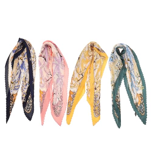 SOIMISS 4stücke Teiliges Rhombus Seidenschals Für Damen Kreative Halstücher Verschiedenen Farben Vielseitig Einsetzbar Als Haarband Oder Accessoire Atmungsaktiv Und Hautfreundlich von SOIMISS