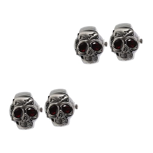 SOIMISS 4stücke Vintage Skull Uhr Für Und Frauen Kreative Fingeruhr Im Punk-Stil Geeignet Für Halloween Geburtstage Und Besondere Anlässe von SOIMISS