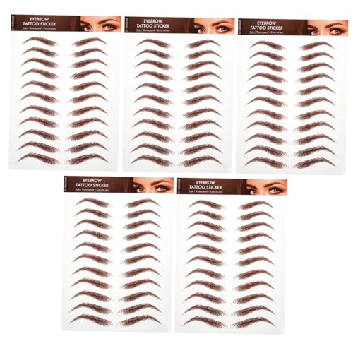 SOIMISS 5 Blätter Braune Augenbrauen Sticker Simulation Eyebrow Tattoos für Augenbrauenformung und Grooming Wasserdichte Transfer Aufkleber für Einen Natürlichen Look von SOIMISS