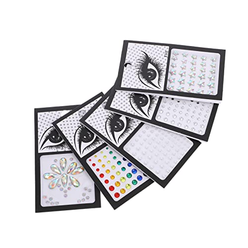 SOIMISS 5blätter Gesichtsaufkleber Strass Augenaufkleber Körperaufkleber Gesichtsjuwelen Dekore Selbstklebende Edelstein Juwelen Aufkleber Für Partys Und Rolleispiel von SOIMISS