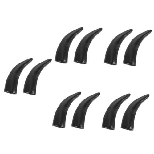 SOIMISS Teufelshörner 5 Paare Simulationshorn Teufelsziegenhörner Dämonenhörner Kopfschmuck Halloween Kopfschmuck Halloween-ochsenhornimitat Fälschung Gotische Widderhörner Plastik Black von SOIMISS