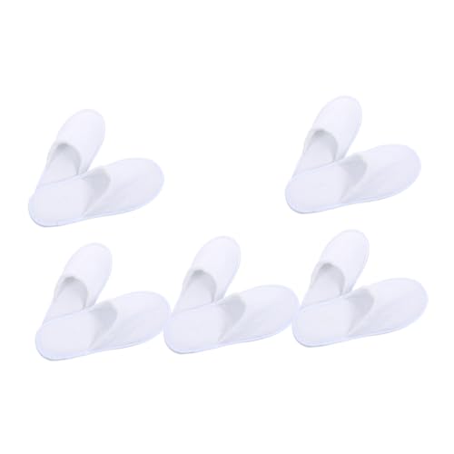 SOIMISS 5 Paare Unisex Waffelpiqué Baumwoll Hausschuhe Hotelbedarf Gästepantoffeln Rutschfest Waschbar für Spa Party Reise und Zuhause Leichte Langlebige Stoffslipper Zufälliger Stil von SOIMISS