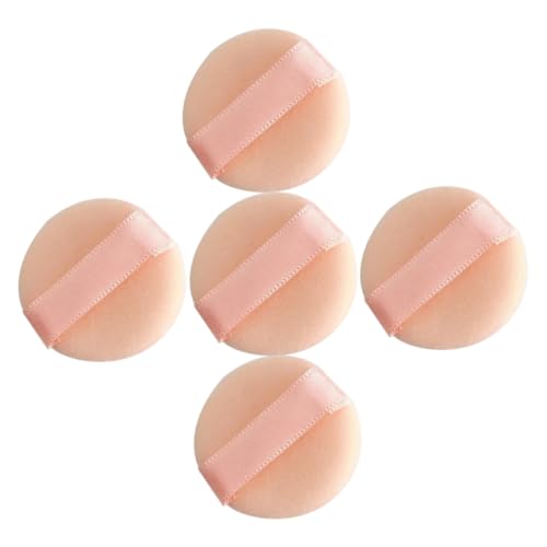 SOIMISS 5 Stück Mini Puderquaste Weiche Runde Velours Makeup mit Fingerband Wiederverwendbar Kompakt und Leicht für Damen und Mädchen für Losen Puder und Feines Auftragen von SOIMISS