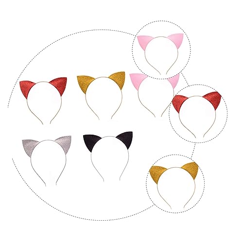 SOIMISS 5 Stück Teiliges Cat Ear Haarreif mit Glitzer Leicht und Bequem Modisches Party Accessoire für Erwachsene und Geeignet für Halloween Cosplay und Festliche Zufällige Farbe von SOIMISS