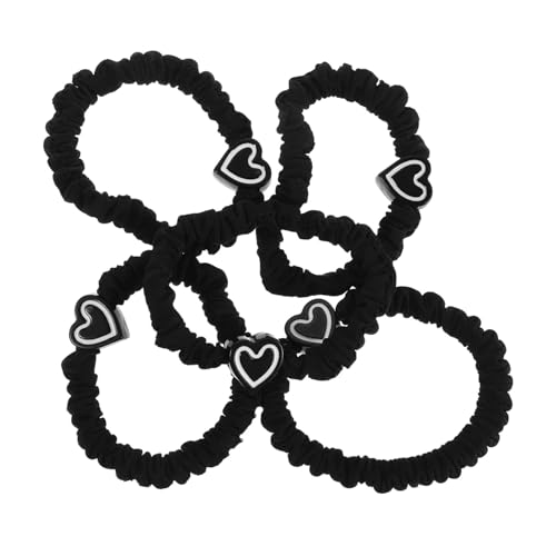 SOIMISS 5 Stück Teiliges Herz Haarband Elastisch Rutschfeste Ponytail Halter Schonend für Dickes Haar Modisch und Dehnbar Schwarzes Haargummi für Frauen und Mädchen Flexibles von SOIMISS