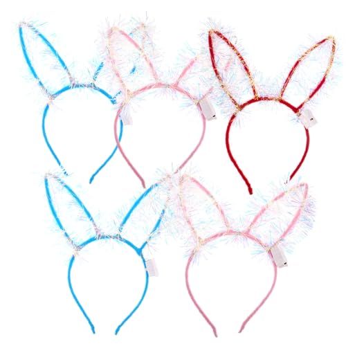 SOIMISS 5 Stück Teiliges Leuchtendes Hasenohren Haarband Farbenfrohes Cosplay Stirnband Leichtes nicht Verformbares Party Haaraccessoire für Ostern Karneval Weihnachten und Festliche von SOIMISS