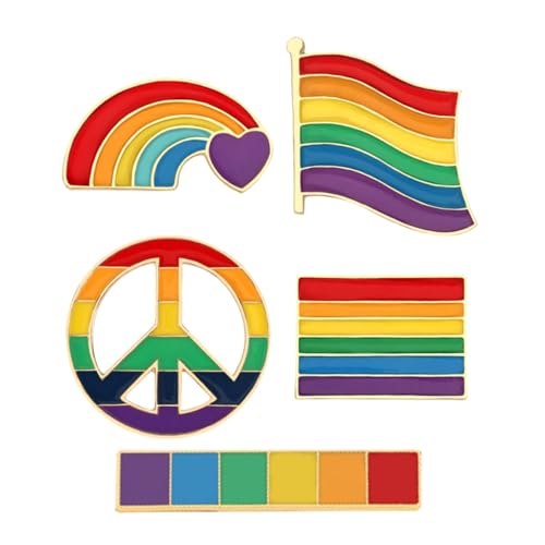 SOIMISS 5 Stück Teiliges Rainbow Brooch Pin aus Legiertem Bunte DIY Anstecknadeln für Kleidung Taschen und Hüte Leichtes Modisches Accessoire für Damen und Jugendliche von SOIMISS