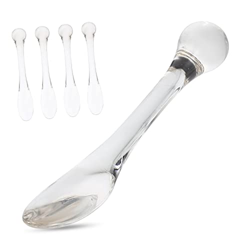 SOIMISS 5 Stück Teiliges Zinc Alloy Augencreme Löffel mit Massagefunktion Tragbares Kleines Tool für Augen und Gesichtspflege Augenringe Schwellungen Falten Fördert Cremeaufnahme von SOIMISS