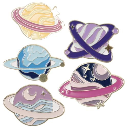 SOIMISS 5stücke Teiliges Planet Enamel Pin Set Universum Broschen Für Jacken Taschen Und Rucksäcke Langlebige Und Stilvolle Anstecknadeln Aus Legierung von SOIMISS