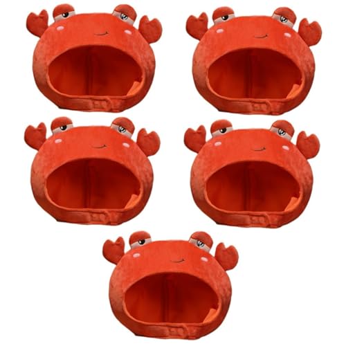 SOIMISS 5stücke Krabbenhut Cartoon-krabbenkopf-haube Lustige Kopfbedeckung Für Partys Leicht Und Bequem Für Kostüme Fotoshootings Und Feiern von SOIMISS