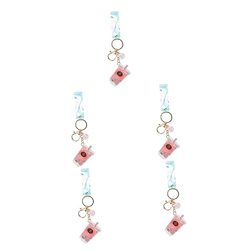 SOIMISS 5St Milchteetasse Schlüsselanhänger Bubble Tea-Ornament Schlüsselanhänger süß Tasche car Keychain car Key Chain Schlüsselanhänger Milchflasche Milchtee Schlüsselanhänger Acryl Rosa von SOIMISS