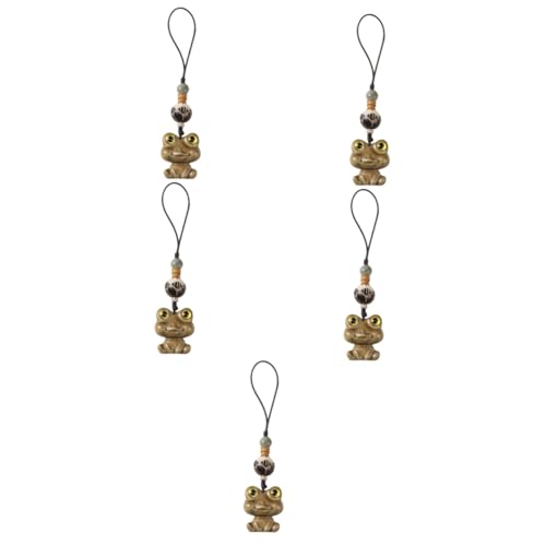 SOIMISS 5stücke Holz Tier Schlüsselanhänger Mit Charmantem Froschdesign Handgefertigter Handy Und Taschenanhänger Aus Grünem Sandelholz Für Schlüssel Handtaschen Und Rucksäcke von SOIMISS