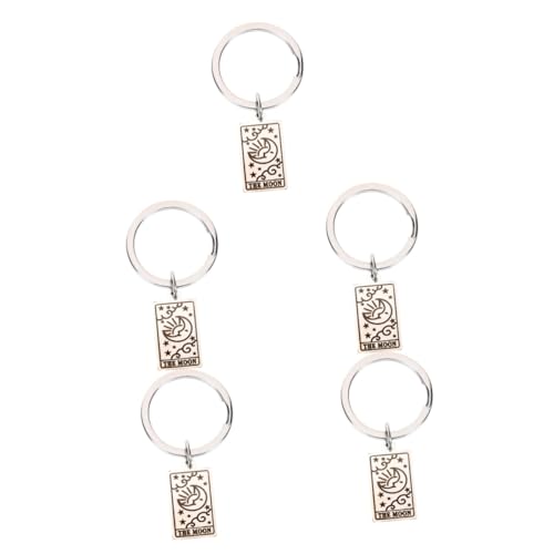 SOIMISS 5St Tarot-Schlüsselanhänger Kuhplüschrucksack ästhetischer Schlüsselanhänger Kleeblatt-Armband swelter The worl Schlüsselringhalter Tasche Schlüsselanhänger Rostfreier Stahl Silver von SOIMISS
