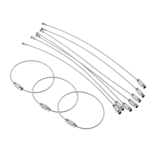 SOIMISS 5St robuster Drahtring drahtringe Baggage Tag schlüsselarmband Key Chain schlüsselkette keysersdünger Key Holder anahtarlık Key fob Edelstahldrahtkette Schlaufe aus Stahldraht von SOIMISS