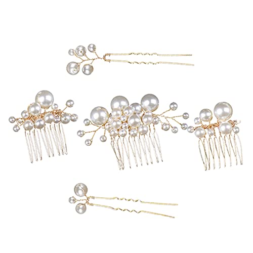 SOIMISS 5stücke Perlen Haarschmuck Für Braut Haar Kamm Mit Perlen Haarklammern Für Hochzeit Frauen Haar Zubehör Haarnadel-clip Für Damen Und Mädchen von SOIMISS