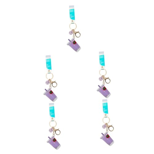 SOIMISS 5stücke Creative Strawberry Tea Keychain Quicksand Bag Pendant Einzigartiges Taschenanhänger Ornament Für Schlüssel Und Handys Stilvoll Und Praktisch Für Jeden Anlass von SOIMISS