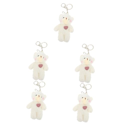 SOIMISS 5stücke Bär Schlüsselanhänger Plüsch Für Damen Süßer Kuscheltier Schlüsselring Für Handtasche Kreative Deko Für Rucksäcke Und Schlüsselbund Mit Silbernem Karabiner von SOIMISS