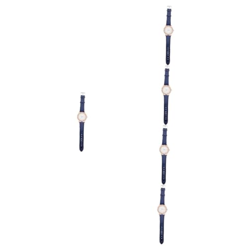 SOIMISS 5stücke Damen Armbanduhr Mit Verstellbarem Pu-lederarmband Elegantes Design Mit Wasserstein Und Roségoldenem Gehäuse Für Zu Besonderen Anlässen von SOIMISS