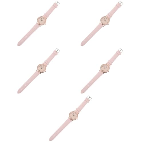 SOIMISS 5stücke Frauen Quarz Uhr Mit Pu Lederarmband Elegante Und Einfache Armbanduhr Für Alltag Und Besondere Anlässe Für Schule Büro Und Freizeit von SOIMISS