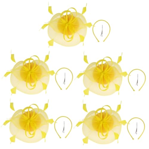 SOIMISS 5stücke Gauze Fascinator Hut Mit Federn Und Blumen Für Frauen Elegante Haarschmuck Für Hochzeiten Teepartys Und Bankette Romantisches Design von SOIMISS