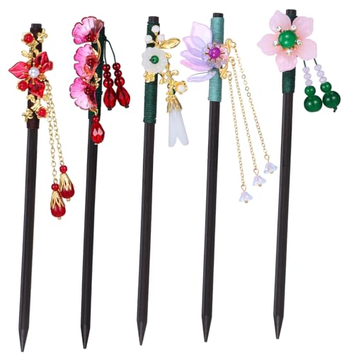 SOIMISS 5stücke Haarstäbchen Im Chinesischen Stil Blumenhaarstäbe Haarstäbchen Für Frauen Haarnadeln Für Dutts Haar Zubehör Traditionelle Haar Styling Nadeln von SOIMISS