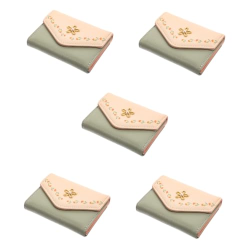 SOIMISS 5stücke Kurze Damen Geldbörse Mit Blumenmuster Dreifach Leicht Und Tragbar Für Reisen Schule Und Arbeit Aus Hochwertigem Pu-Material Platz Für Münzen Scheine Und Karten von SOIMISS