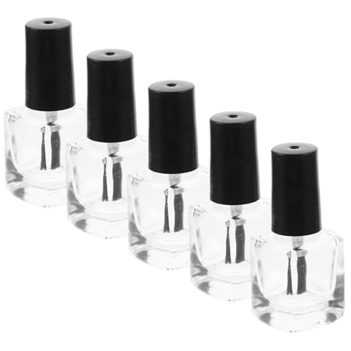 SOIMISS 5stücke Leere Nagellackflaschen Mit Pinsel Quadratische Transparente Nagellackbehälterflaschen Aus Glasmaterial Für Diy Nail Polish von SOIMISS