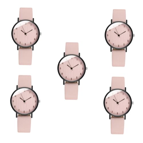 SOIMISS 5stücke Stylische Damen-Armbanduhr Mit Holzmaserung Leichtes Design Einfach Ablesbar Perfektes Für Festivals Und Besondere Anlässe von SOIMISS