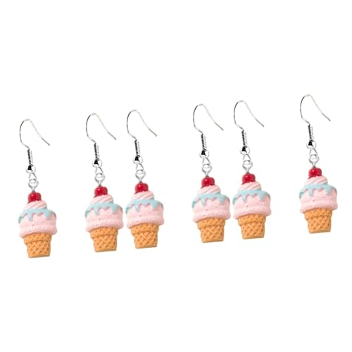 SOIMISS 6paare Eiscreme Ohrringe Kreative Ohrringe Für Frauen Dessert Dangle Schmuck Lustige Hängende Für Partys Und Fotoshootings von SOIMISS