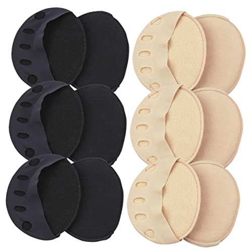 SOIMISS 6 Paare Unsichtbare Zehensocken für Damen Halbsocken für Pumps und High Heels Atmungsaktive Rutschfeste und Bequeme Fußunterstützung Separierte Zehen Hautfarben und Schwarz von SOIMISS