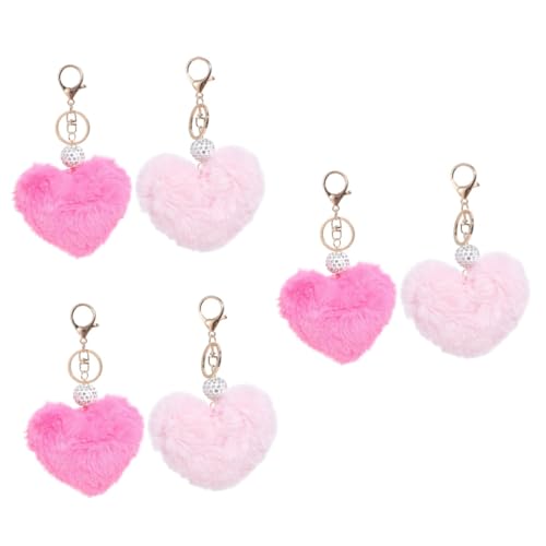 SOIMISS 6stücke Flauschiger Herz Schlüsselanhänger Mit Strass Teiliges Süßer Für Taschen Rucksäcke Langlebig Und Modisch Als Für Frauen Und Mädchen von SOIMISS