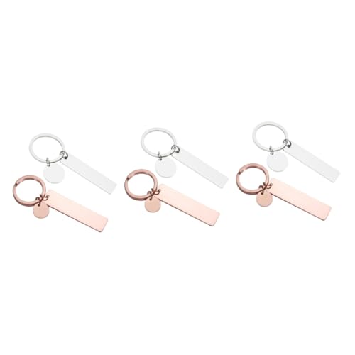 SOIMISS 6stücke Edelstahl Schlüsselanhänger Blanko Schlüsselringe Für Gravuren Rechteckige Für Persönliche Botschaften Robust Und Langlebig Für Taschen Und von SOIMISS