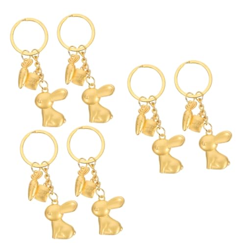 SOIMISS 6 STK Schlüsselanhänger Herrenanhänger Kaninchenjahr-Maskottchen Jahr des Kaninchenschlüsselbundes Neujahrsgeschenk Ostergeschenk Festival Gunst Hase Zinklegierung Golden von SOIMISS