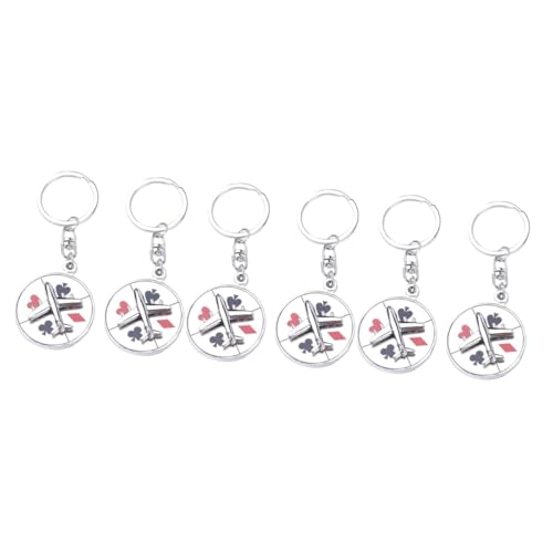 SOIMISS 6stücke Rotierender Schlüsselanhänger Im Poker-Design Dekorativer Schlüsselring Aus Langlebigem Für Geschenkideen Und Kreative Deko Für Pokerliebhaber Stylisches Accessoire von SOIMISS