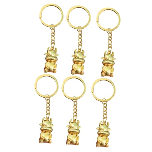 SOIMISS 6stücke Teiliges Cartoon Ochsen Schlüsselanhänger Kreative Taschenanhänger Aus Hochwertigem Material Niedliches Design Für Erwachsene Zur Dekoration Von Taschen Und von SOIMISS