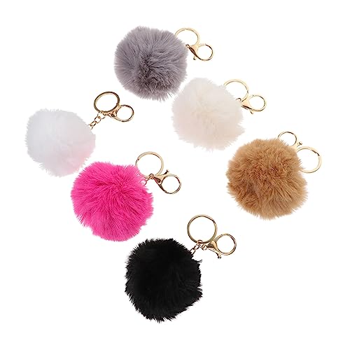 SOIMISS 6stücke Pompon Schlüsselanhänger Aus Kunstfell Flauschige -Pendants Für Taschen Und Schlüssel Inklusive Rosé von SOIMISS