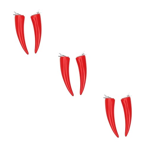 SOIMISS 6 Stück Gefälschte Böse Ohren Halloween Partyzubehör Zubehör Für Cosplay Ohren Outdoor Urlaub Teufel Haarnadel Halloween Kopfschmuck Gothic Horn Haarnadel Zero Two Cosplay von SOIMISS