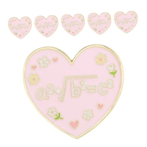 SOIMISS 6 Stück Herzbroschen Anstecknadeln aus Legierung Modische Liebesbroschen mit Englischem Motiv Vielseitige Schmucknadeln für Kleidung Taschen und Schals Langlebig und Sicher von SOIMISS